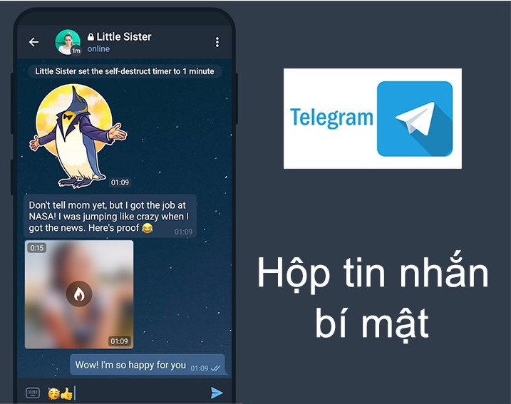 Telegram nhắn tin siêu bảo mật