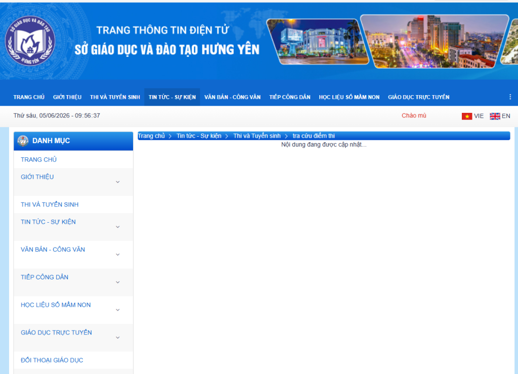 trang thông tin điện tử sở giáo dục và đào tạo tỉnh Hưng Yên