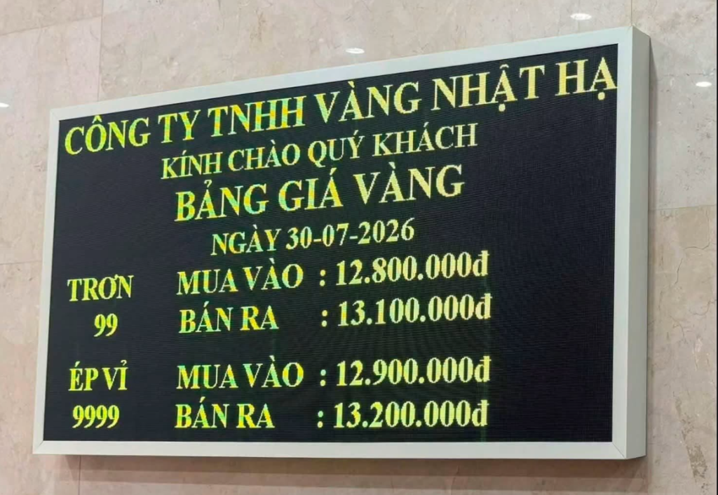 Bảng giá vàng Nhật Hạ
